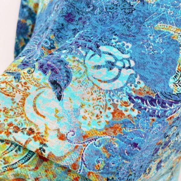 Tianello Womens Livia Blouse Tunic Size Small Paisley Burnout Cotton Blend Top - Picture 5 of 11